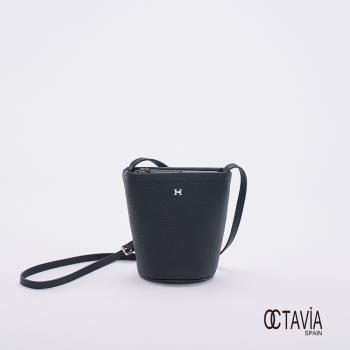 OCTAVIA8 真皮- EILLY 極簡牛皮桶型隨身手機小包 - H霧黑