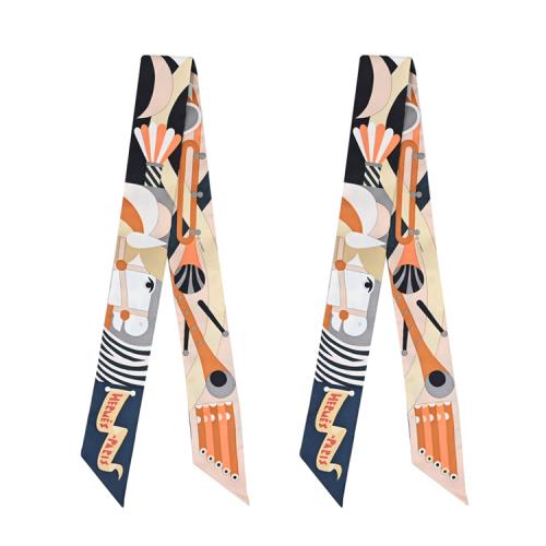 HERMES Parade en Fanfare Twilly  經典款絲巾.焦糖色-1對