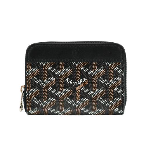 Goyard Matignon Mini 帆布拉鍊零錢包(黑)