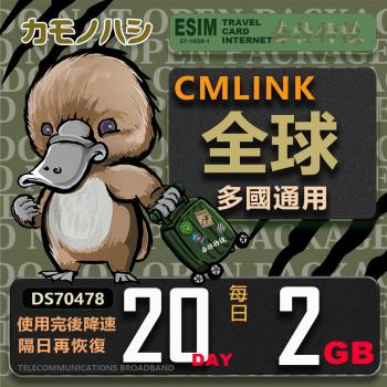【鴨嘴獸 旅遊網絡卡】CMLINK 全球卡 20日重量型 吃到飽 支援 塞爾維亞 波士尼亞 烏克蘭 等多個國家