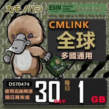 【鴨嘴獸 旅遊網絡卡】CMLINK 全球卡 30日輕量型 吃到飽 支援 塞爾維亞 波士尼亞 烏克蘭 等多個國家