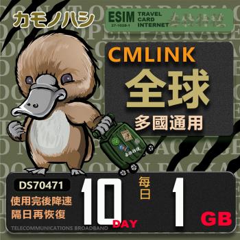 【鴨嘴獸 旅遊網絡卡】CMLINK 全球卡 10日輕量型 吃到飽 支援 塞爾維亞 波士尼亞 烏克蘭 等多個國家