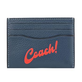 COACH CU174 質感LOGO壓紋隨身名片/卡夾.牛仔藍