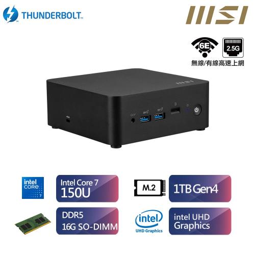 MSI Cubi NUC Core7Intel十核心效能電腦(Core 7-150U/16G/1TB)【ET4MD0050A】