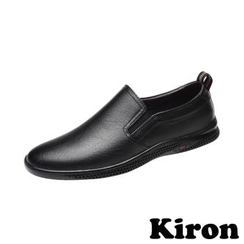 【KIRON】經典純色懶人樂福鞋/經典百搭純色套腳懶人休閒樂福鞋 男鞋 黑