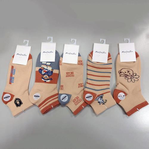 imaco 棕色小熊100%純棉日系短襪