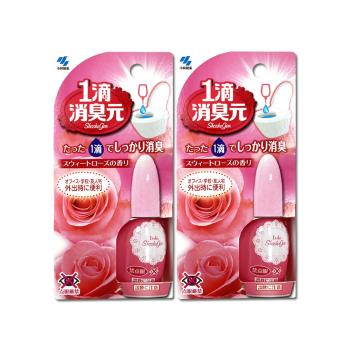 (2盒超值組)日本Kobayashi小林製藥-1滴消臭元馬桶瞬間淨味芳香劑20ml/盒-玫瑰香(粉)(隨身瓶廁所香氛,如廁去味芳香,居家宿舍旅遊適用)