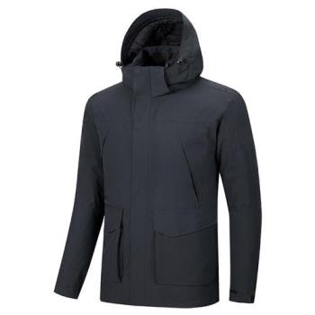 【巴黎精品】衝鋒衣羽絨夾克-連帽石墨烯防風防水男外套2色a1he17