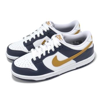 Nike 休閒鞋 Dunk Low GS 大童 女鞋 海軍藍 金 低筒 復古 FB9109-111