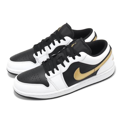 Nike 休閒鞋 Air Jordan 1 Low 男鞋 白 黑 金 金勾 AJ1 一代 553558-172
