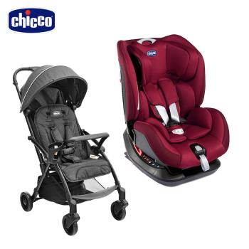 chicco-Seat up 012 Isofix安全汽座勁黑版+PRESTO魔術瞬收手推車