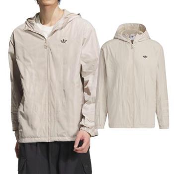 Adidas ATLT WB M 男款 米卡其色 長袖 三葉草 亞規 休閒 運動 風衣 連帽 外套 JD6393