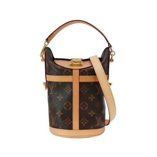 二手品 Louis Vuitton Duffle 經典字花手提兩用薯條包(M43587-咖)