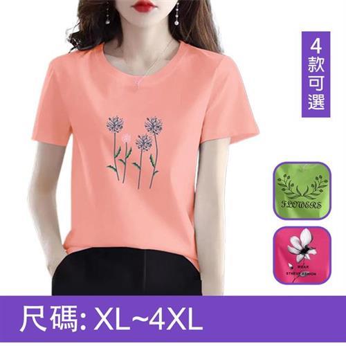 【韓國K.W.】一日爆殺價↘韓國空運高棉質流行時尚上衣(休閒/顯瘦/時尚/印花)