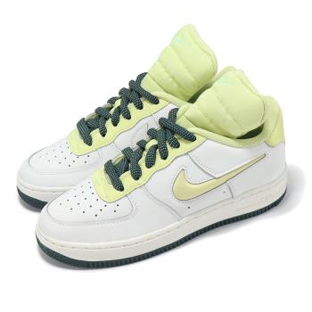 Nike 休閒鞋 Air Force 1 LV8 2 GS 大童 女鞋 白 綠 AF1 長鞋舌 FB7402-100