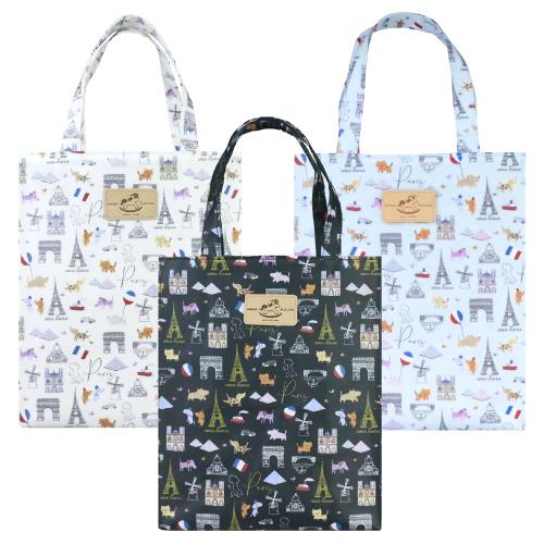 【uma hana】日日巴黎多用途可放各種A4的防水新A4手提袋(公事袋/文件袋/補習袋/萬用袋)