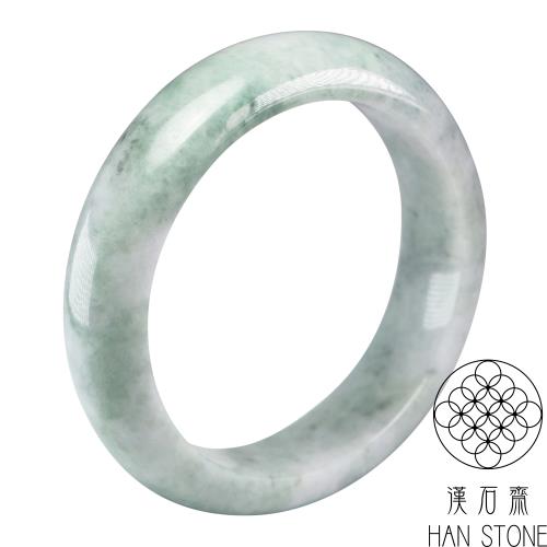 【漢石齋】天然翡翠A貨 手鐲玉鐲 飄花種(手圍18.4/版寬16.1mm)
