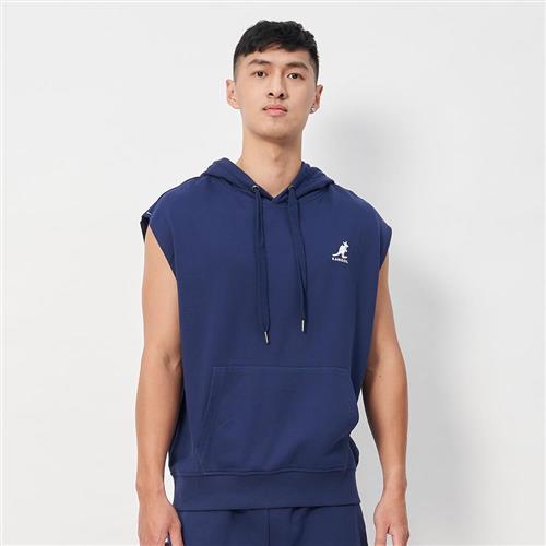 Kangol 男款 女款 深藍色 中性 抽繩 棉質 上衣 連帽 休閒 背心 6325148180