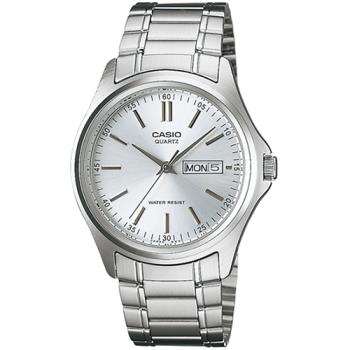 【CASIO】都會型男指針不鏽鋼日曆腕錶-白面(MTP-1239D-7A)