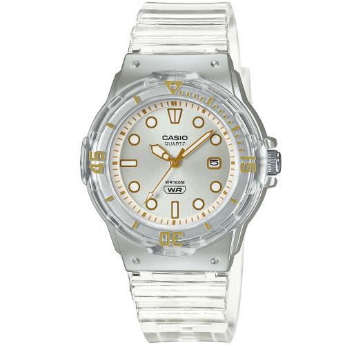 【CASIO 】潛水風透明錶帶設計運動腕錶-透明(LRW-200HS-7E)