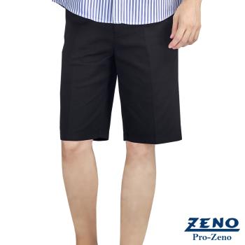 ZENO 極舒適純棉Elastic高彈性簡約素面黑色短褲 (涼爽/透氣/舒適/彈性)