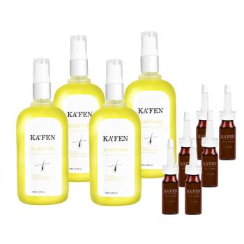 【KAFEN卡氛】《4入組》 強健髮根滋養液 120ml 贈 頭皮精華液15ml*6