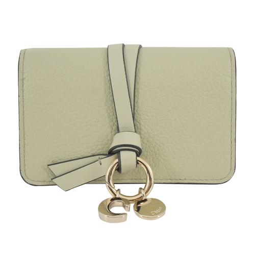 Chloe ALPHABET C LOGO  小牛皮翻蓋卡片/名片夾(淺綠)