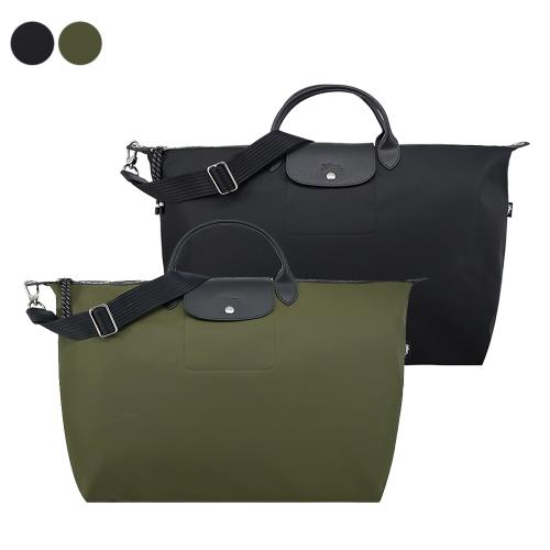 LONGCHAMP LE PLIAGE ENERGY系列再生尼龍短把手提/斜背兩用旅行袋(大/多色選)
