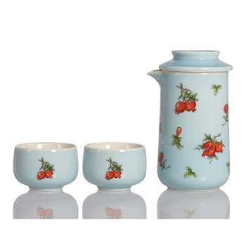 乾唐軒活瓷 | 石榴花開泡茶器 / 一壺+二杯 / 3色