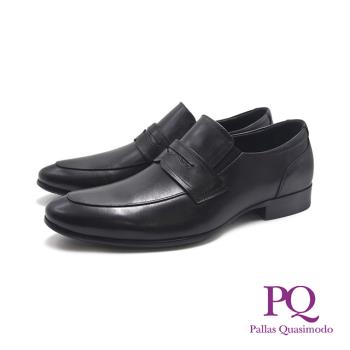 PQ(男)loafer藍底光澤圓尖頭樂福皮鞋 男鞋-黑色