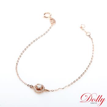 Dolly 18K金 天然鑽石 0.10克拉完美車工玫瑰金鑽石手鍊
