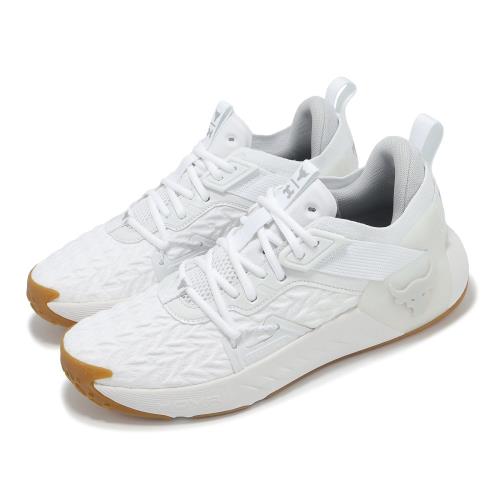 Under Armour 訓練鞋 Project Rock 6 男鞋 白 健身 穩定 支撐 巨石強森 運動鞋 UA 3026534100