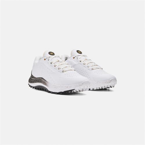 Under Armour 高爾夫球鞋 Curry 1 Golf 男鞋 白 黑 防潑水 緩衝 無釘 咖哩 運動鞋 UA 3027378101