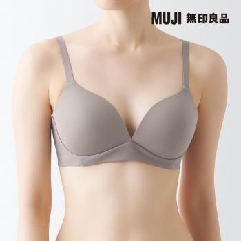 女無鋼圈一體成形無背扣胸罩 摩卡棕【MUJI 無印良品】