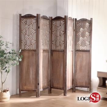 LOGIS邏爵-中式仿古屏風 摺疊屏風 花窗屏風-五片式【PF- 5】