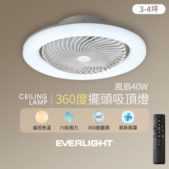 億光EVERLIGHT 40W 360度 循環風扇 LED 調色遙控吸頂燈