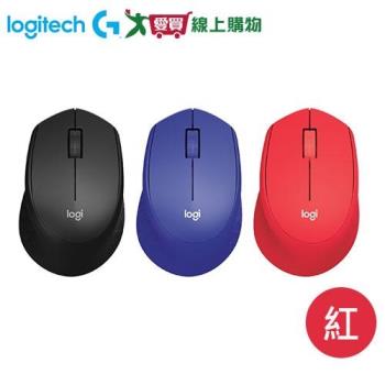 Logitech羅技 靜音無線滑鼠M331-紅【愛買】