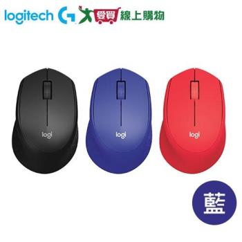 Logitech羅技 靜音無線滑鼠M331-藍【愛買】