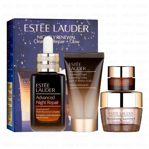 ESTEE LAUDER雅詩蘭黛 特潤超導全方位修護露50ml+潔顏蜜30ml+無敵膠原霜15ml+特潤全能修護亮眼霜5ml (效期至2025/12)
