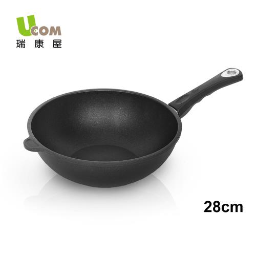 【瑞康屋UCOM】德國黑魔法不沾鍋-炒鍋單柄28cm(無蓋)