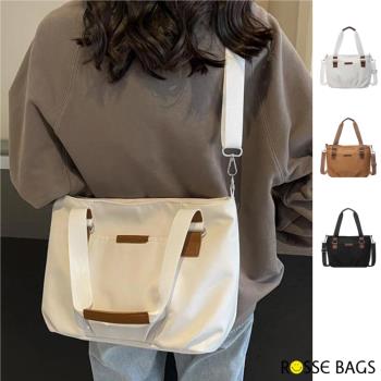 【Rosse Bags】簡約實用通勤帆布大容量托特包(現+預 米白色 / 棕色 / 黑色)