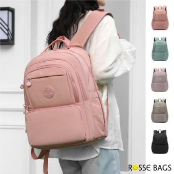 【Rosse Bags】戶外旅行大容量男女款雙肩後揹包(現+預 粉色 / 灰色 / 紫色 / 綠色 / 黑色)