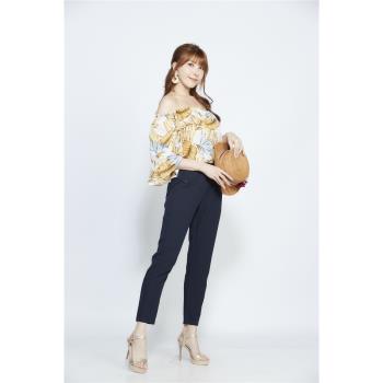 蘭陵季節新品天然素材輕柔美腿褲