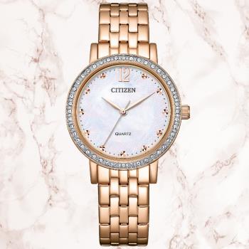 CITIZEN星辰 LADYS系列 白蝶貝 晶鑽腕錶 EL3108-53D