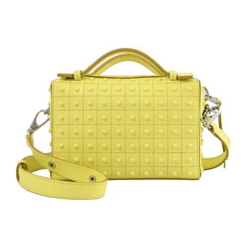 TODS Diodon Mini 豆豆裝飾小牛皮兩用河豚包.亮黃