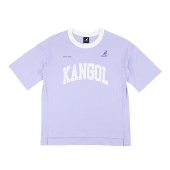 Kangol 男款 女款 紫色 中性 休閒 圓領 涼感 寬版 仿舊 T恤 Logo 上衣 短袖 6422100591