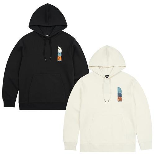 The North Face 北面 連帽長袖上衣 男裝 印花 黑/米白【運動世界】NF0A8ATAJK3/NF0A8ATAQLI