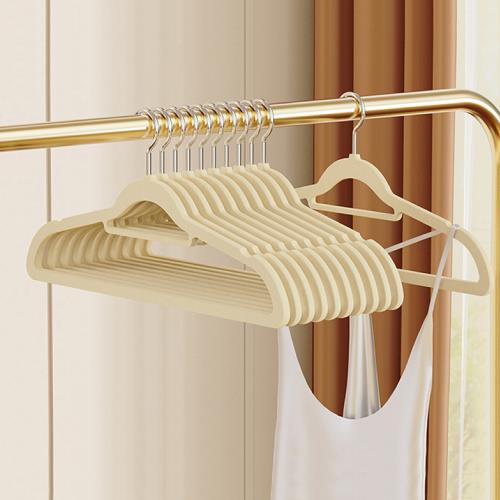 【好氣氛家居】100入植絨無痕防滑曬衣架/衣架/三角衣架/掛衣架/無痕衣架(5色任選)