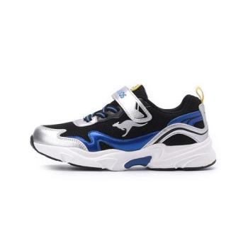 KANGAROOS WAVY 輕量魔鬼氈運動鞋 藍黑 KK41816 中大童鞋 鞋全家福