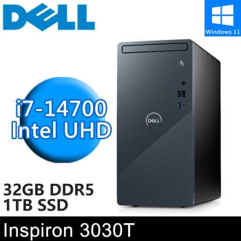 DELL Inspiron 3030T-R4708BTW-SP1(i7-14700/16G DDR5+16G/1TB PCIE/W11)特仕版